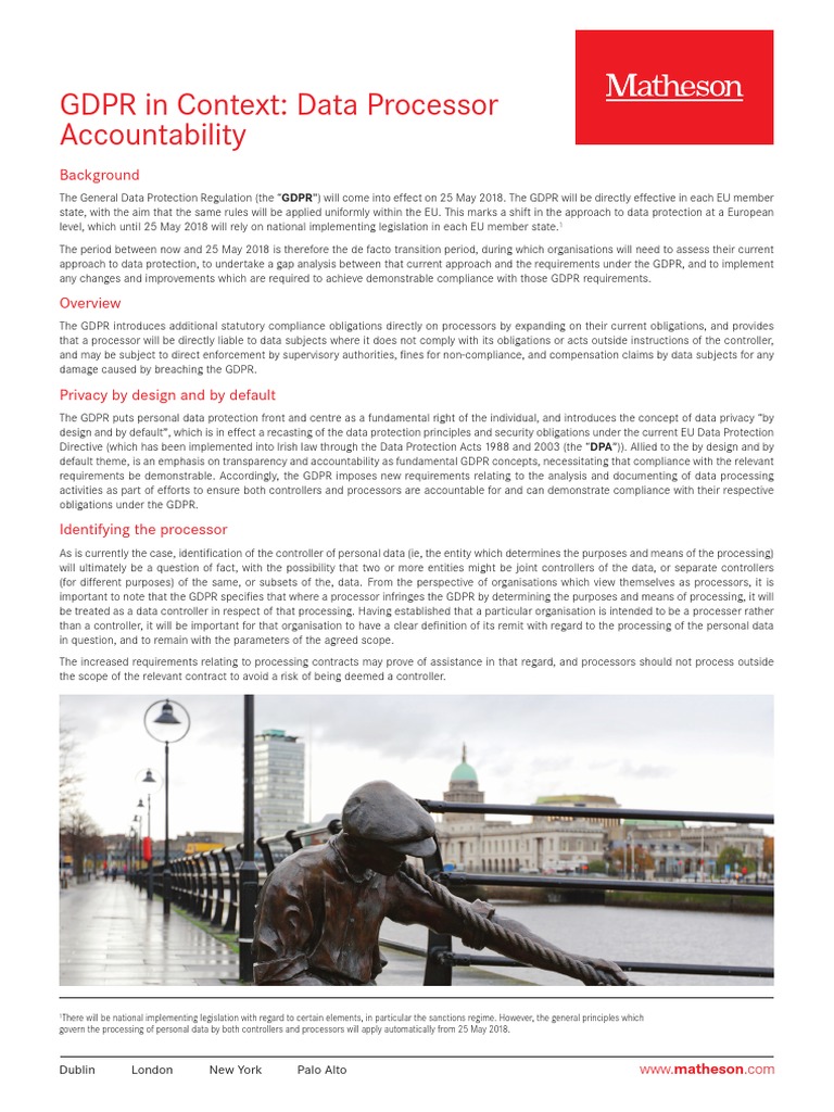 GDPR Data Processor Accountability Guide | PDF | Information Privacy ...