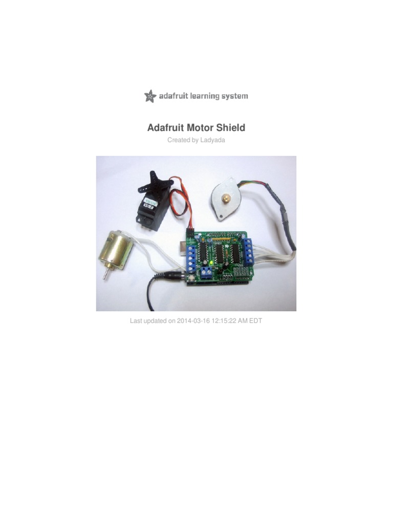 Adafruit Motor Shield PDF Electrical Engineering Manufactured Goods