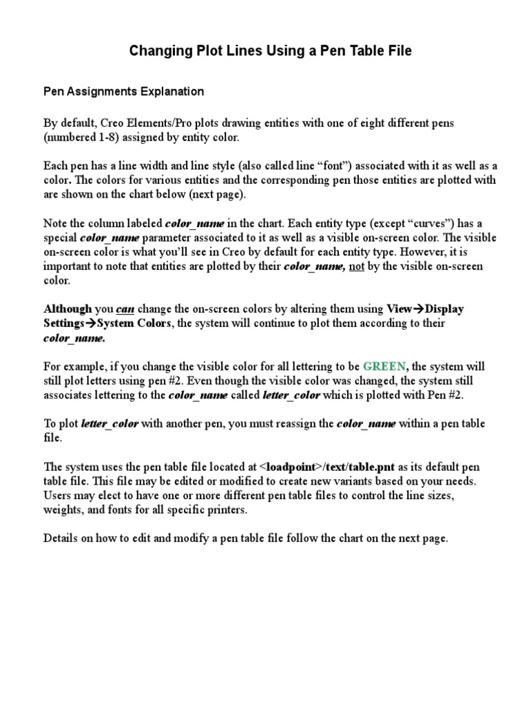 Pen Table Files PDF Computer File Color