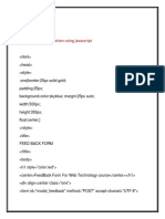 Java Script: Feedback Form Validation Using Javascript