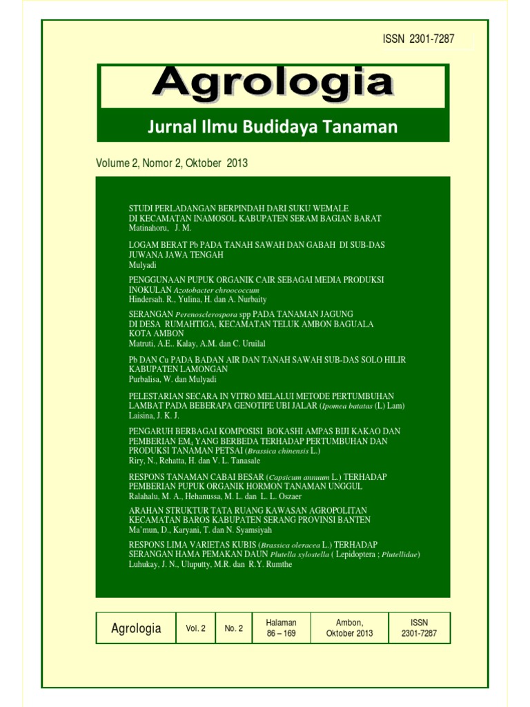 Jurnal Penyakit Tanaman Jagung Jurnal Penyakit Tanaman Jagung