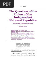 STALIN. The Question of The Union of The Independent National Republics