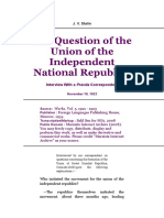 STALIN. The Question of The Union of The Independent National Republics