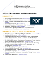 Measurements and Instrumentation - Lecture Notes, Study Materials and Important questions answers