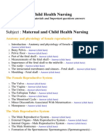 Maternal and Child Health Nursing - Lecture Notes, Study Materials and Important questions answers