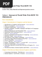 Internet & World Wide Web HOW to PROGRAM - Lecture Notes, Study Materials and Important questions answers