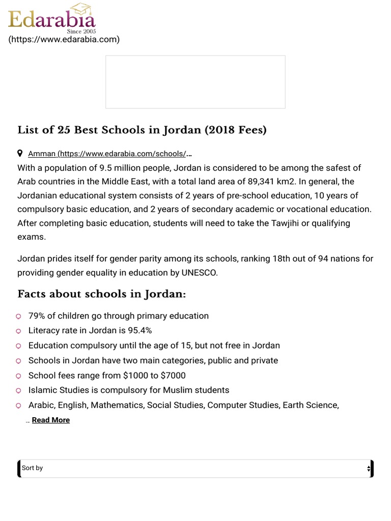 25 Best Schools in Jordan - Top Ratings (2018 Fees) | PDF | Jordan | Dubai