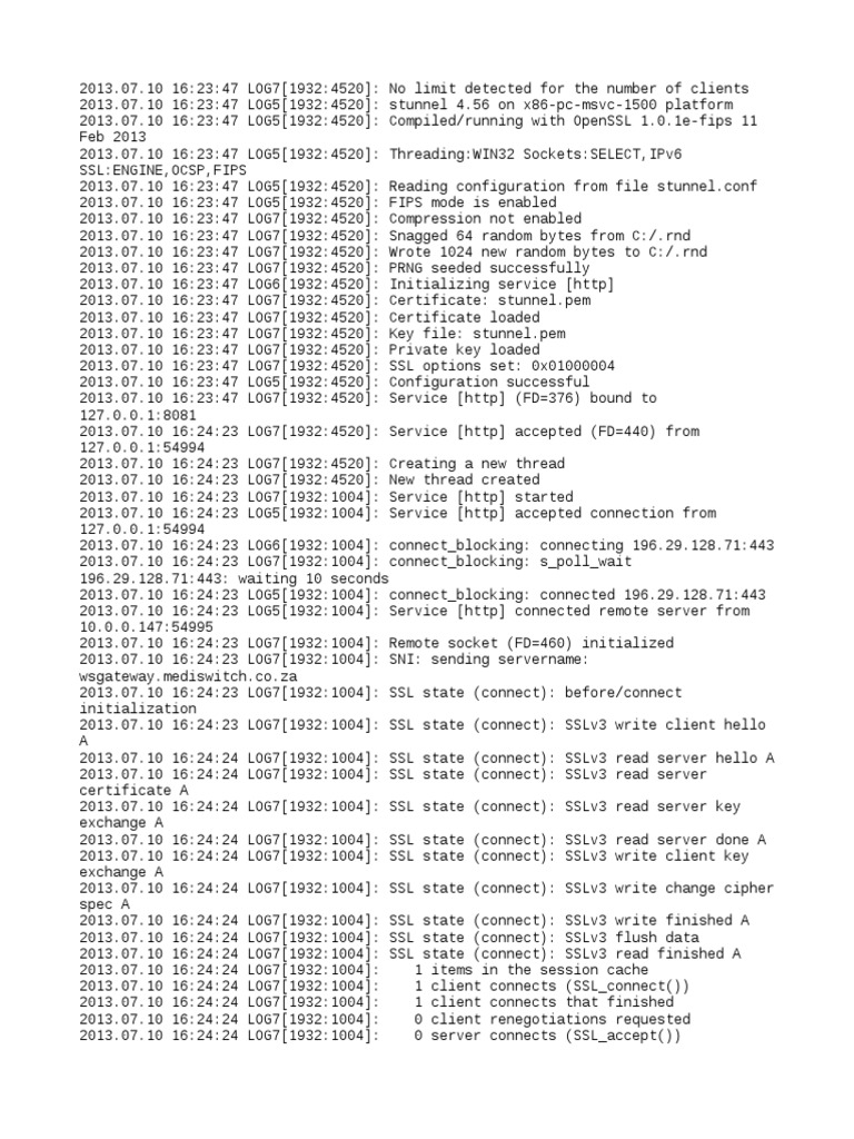 Stunnel Connection Log Analysis | PDF | Transport Layer Security ...