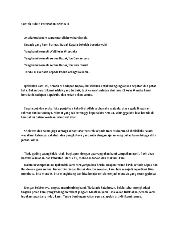 35 Ide Cara Membuat Pidato Perpisahan Kelas 6 Anna K Cummings