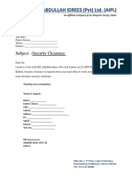 Abdullah Idrees (PVT) Ltd. (Aipl) : Subject: - Security Clearance