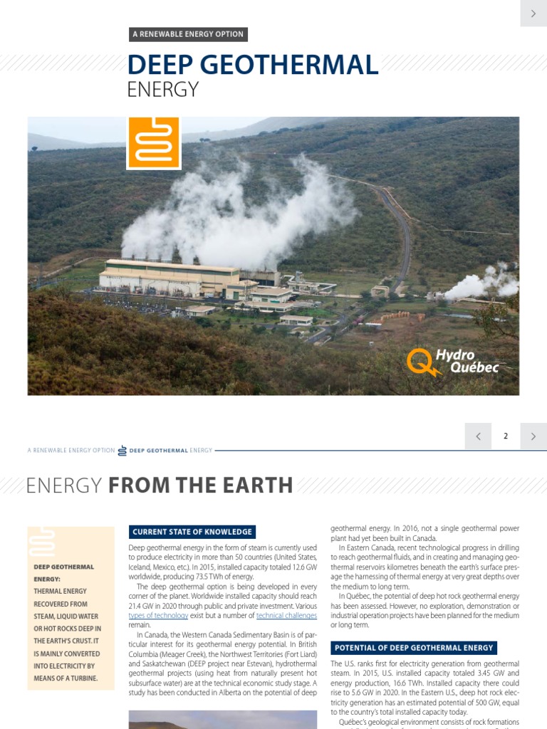 Deep Geothermal Energy Overview | PDF | Geothermal Energy | Power Station