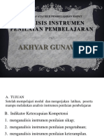 Analisis Instrumen Penilaian Pembelajaran