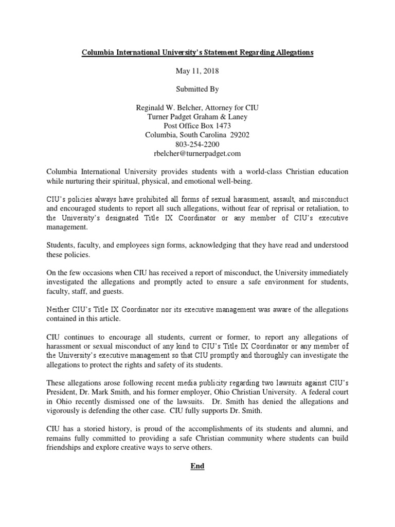 CIU Response Statement | PDF