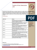 NPTEL Syllabus for Nondestructive Testing Video Course