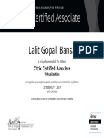 Lalit Gopal Bansal: Citrix Certified Associate