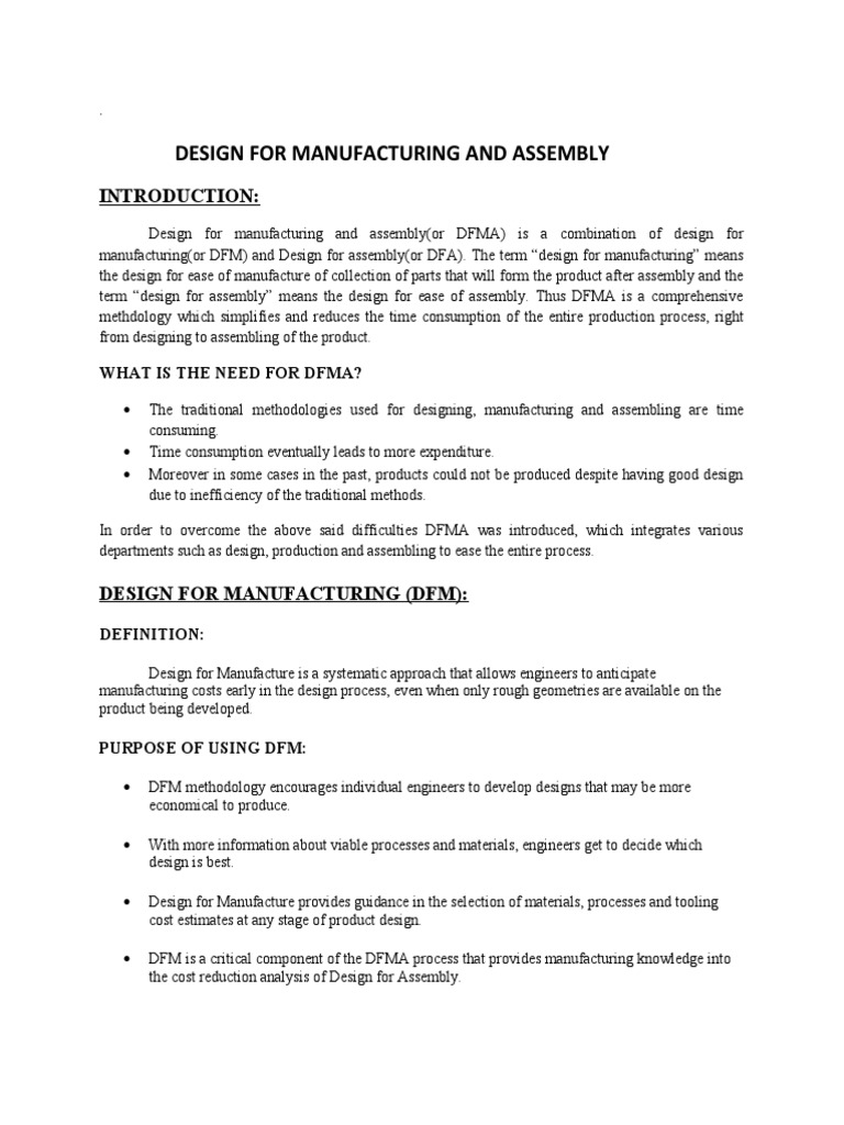 DFMA: Streamlining Design & Assembly | PDF | Design | Hybrid Vehicle