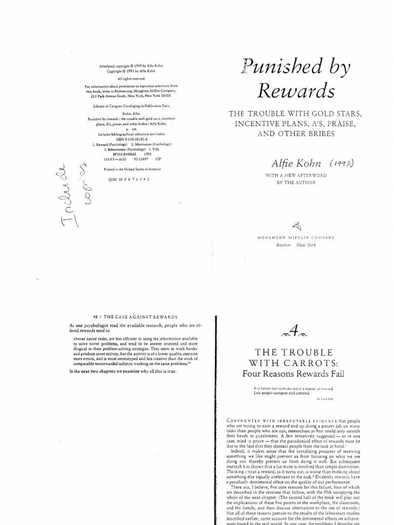 Alfie Kohn Punished by Rewards Book PDF PDF Gambling Motivation