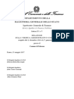 2017 25 Maggio Comune Palermo Relazione Verifica Servizi Ispettivi Finanza Pubblica Sindaco Leoluca Orlando Criticita' Corte Dei Conti 178 2008 20 2009 Anac 87 2016 Cc