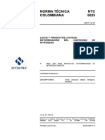 NTC 5025 Nitrogeno en Leche