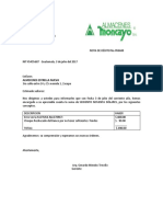 Carta de Debito y Nota de Saldo