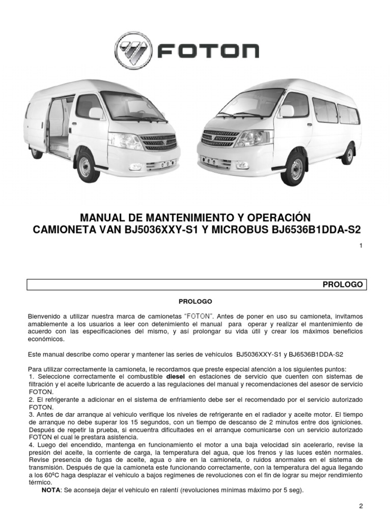 Manual Van de Carga y Pasajeros | PDF | Transmisión (Mecánica) | Caldera