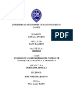Analisis de Los Principios Fundamentales Del C Digo de Trabajo de La Rep Blica Dominicana