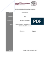 Integracion y Direccion Administrativa de Una Empresa