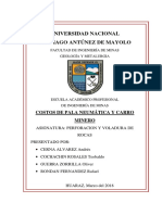 Perforacion y Voladura de Rocas Costos de Pala Neumatica y Carro Minero