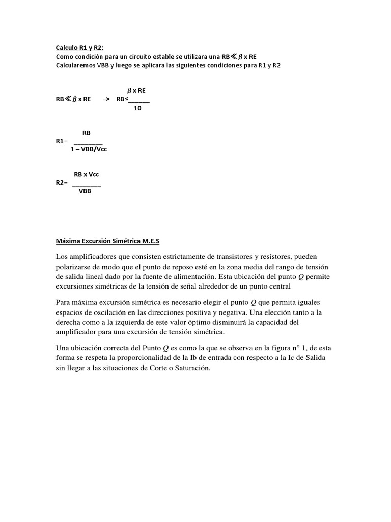 Cálculo de R1 y R2 en Circuitos Estables | PDF | Métodos y materiales ...