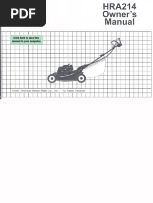 Honda hra214 manual discount