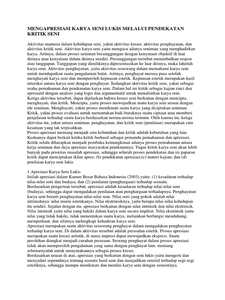 kritikus seni menilai karya lukisan