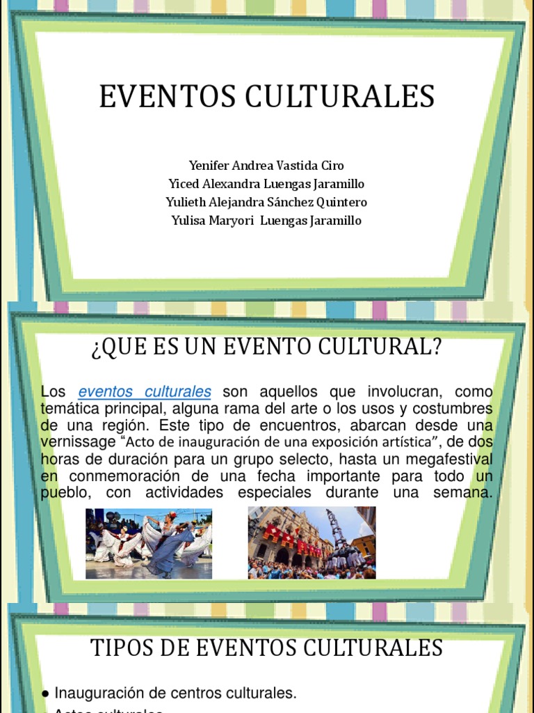 Tipos y Organización de Eventos Culturales | PDF | Arte