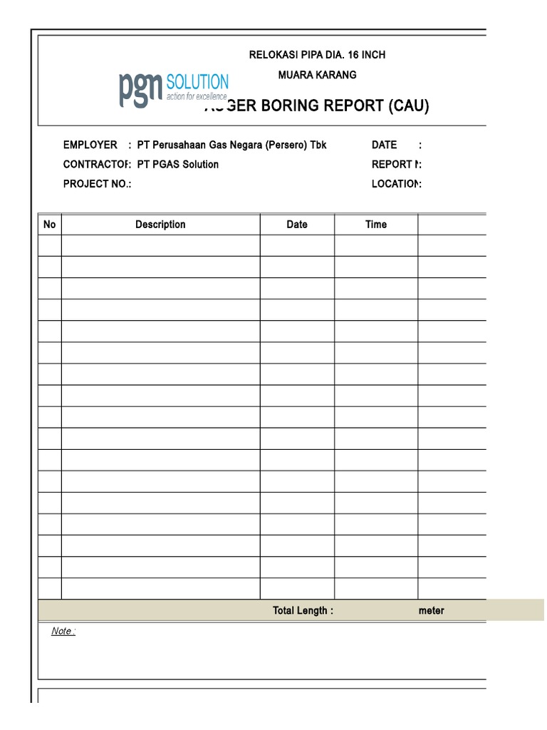 Auger Boring Report for Pipe Relocation | PDF | Technology & Engineering