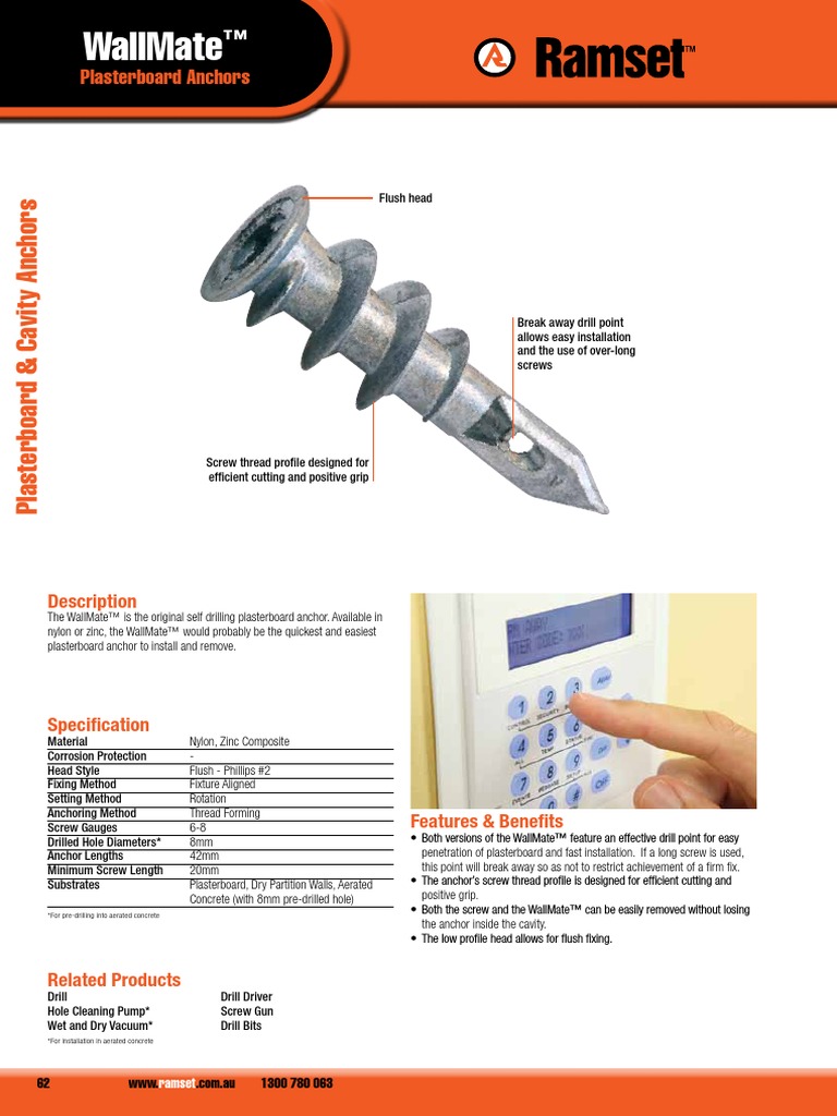 Ramset Wallmate Anchor PDF Drywall Screw