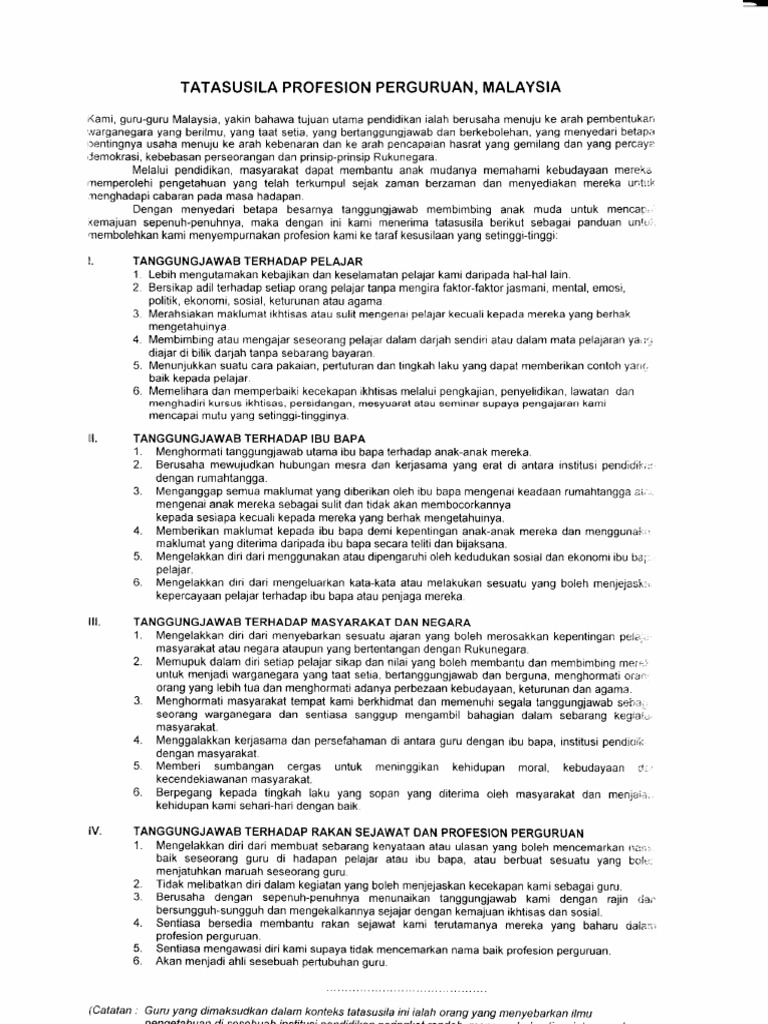 Tatasusila Profesion Perguruan