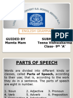 English Grammar: Guided by Mamta Mam Submitted by Teena Vishwakarma Class-9 A'