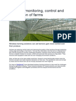 Wireless Monitoring, Control and Automation of Farms