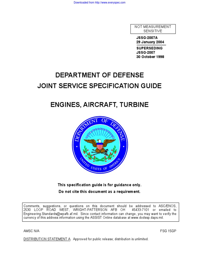 JSSG-2007A Aircraft Engine Guide | PDF | Engines | Fuels