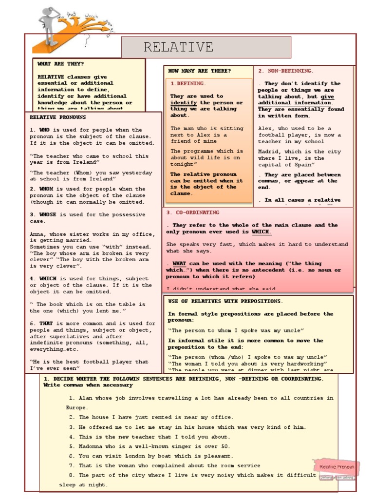 Understanding Relative Clauses and Pronouns | PDF | Subject (Grammar ...
