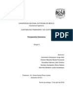 Presupuestos Financieros, Resumen