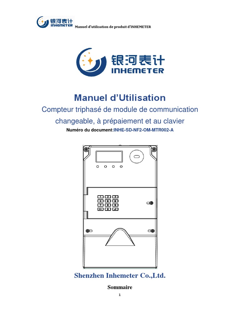 Schema De Branchement D un Sous Compteur Electrique Triphasé Pdf 8 INHE SD NF2 OM MTR002 A Three Phase Smart Meter Operation Manual FR | PDF  | Power (Physics) | Liquid Crystal Display