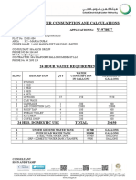 Water Consumption and Calculations for Land Mark Headquarters