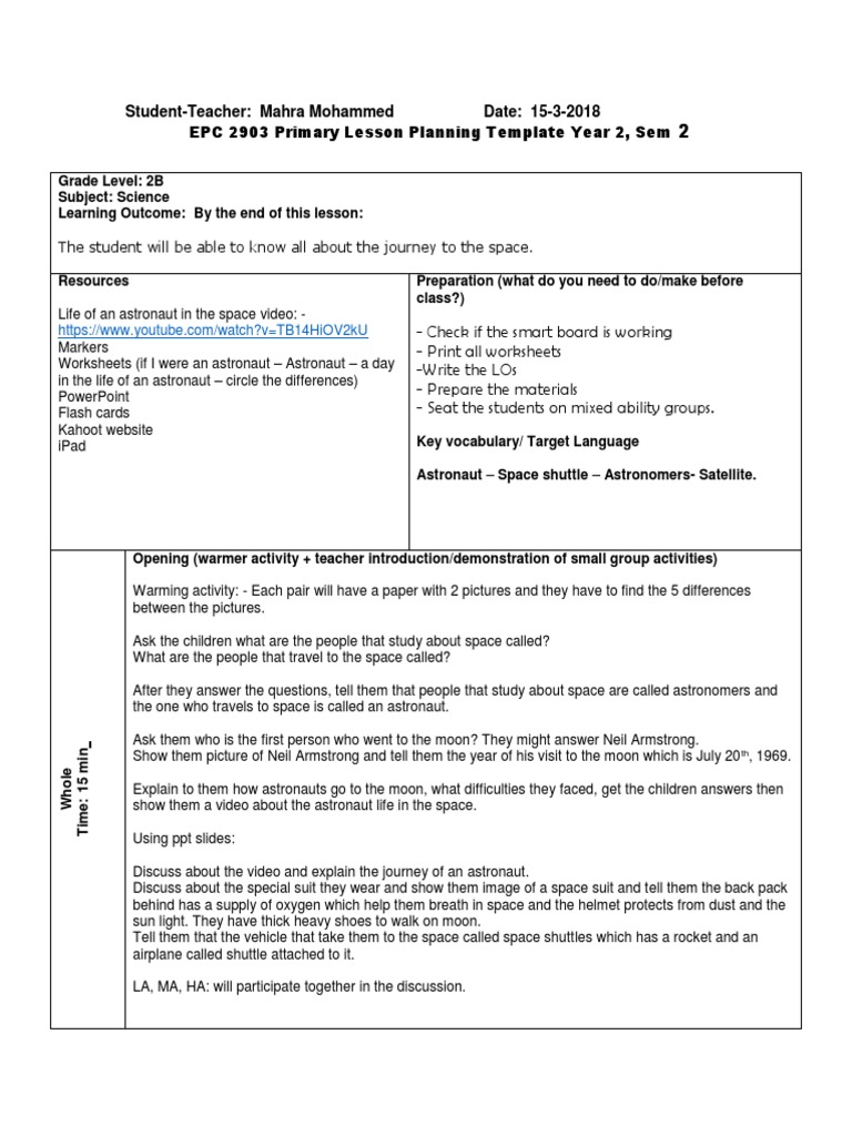 Science Lesson Plan | PDF | Lesson Plan | Behavior Modification