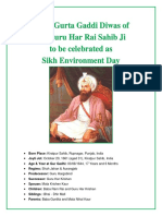 374th Gurta Gaddi Diwas of Sri Guru Har Rai Sahib Ji To Be Celebrated As Sikh Environment Day