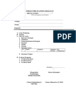 Format Pre Planning Kegiatan