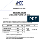 Cronograma de Entrevista Analista de Operacion de Campo 2 Zonal