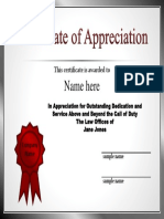 Certificate of Appreciation 4