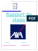 0rapport de Stage Axa Assurance Ecole Superieur de Technologie Sale