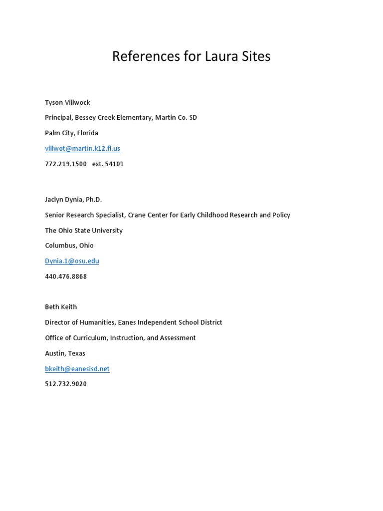 2018 Ref For Laura Sites | PDF | Social Science | Science & Mathematics
