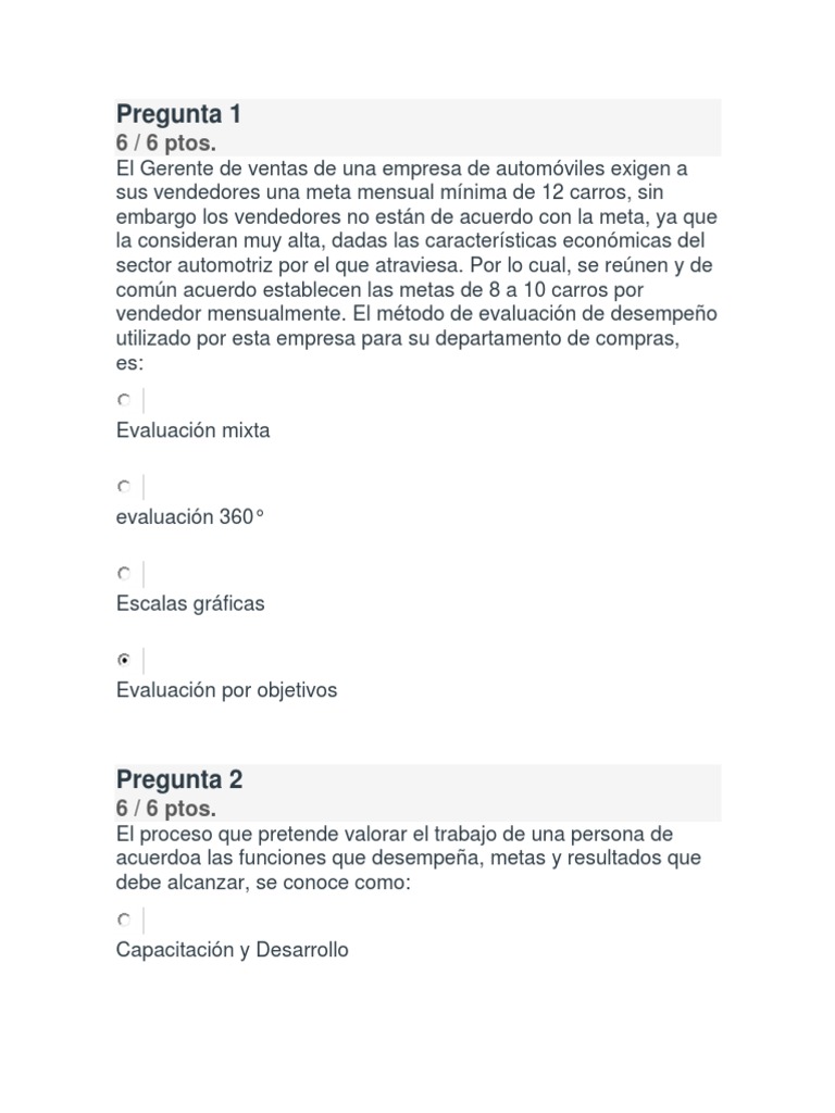 Examen Final: Gerencia del Talento Humano | PDF | Salario | Salud y ...